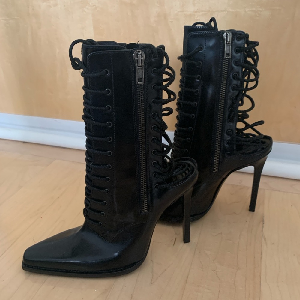 Haider Ackermann booties - open laced back - size 36EU - NWOT